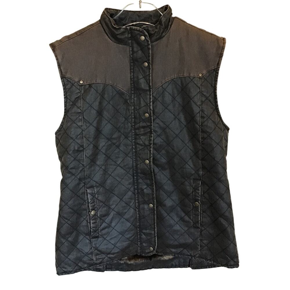 Outback Trading Company Vest Womens Size Large Canaberra Fur Quilted Lined Zip‎